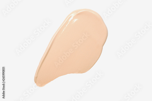Texture of liquid foundation. Isolated. Top view, close up.