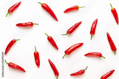 Chili or chilli cayenne pepper isolated on white background cutout.