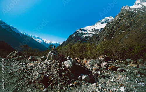 View of alps in Yumthang valley