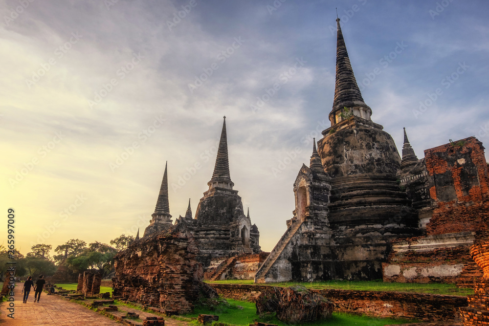 Wat Phra Si Sanphet is a at Historical Park at Ayutthaya., Thailand.