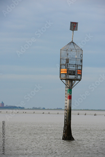 Refuge Beacon for shipwrecked mariners or people on the beach, wadden sea