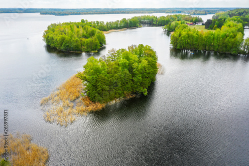 Fototapeta Naklejka Na Ścianę i Meble -  Spring in Masuria from a bird's eye view, Poland