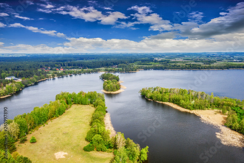 Fototapeta Naklejka Na Ścianę i Meble -  Spring in Masuria from a bird's eye view, Poland