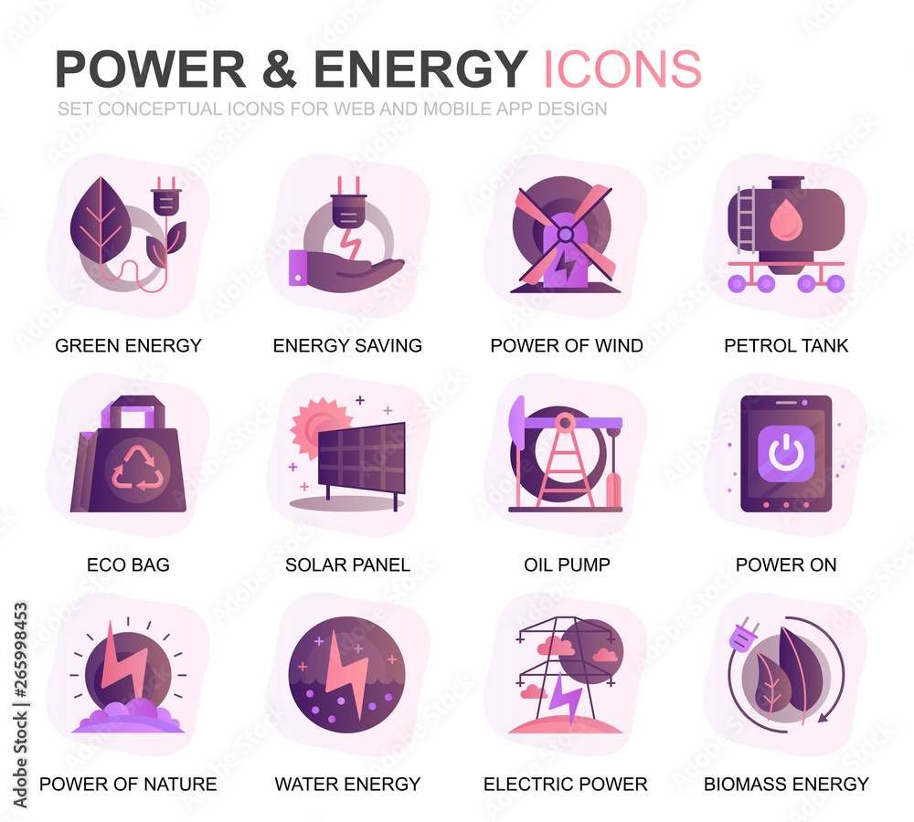 Modern Set Power Industry and Energy Gradient Flat Icons for Website and Mobile Apps. Contains such Icons as Solar Panel, Eco Energy, Power Plant. Conceptual color flat icon. Vector pictogram pack. Modern Set Power Industry and Energy Gradient Flat Icons for Website and Mobile Apps. Contains such Icons as Solar Panel, Eco Energy, Power Plant. Conceptual color flat icon. Vector pictogram pack.