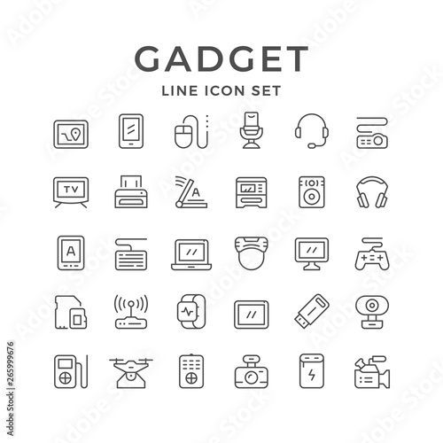 Set line icons of gadget