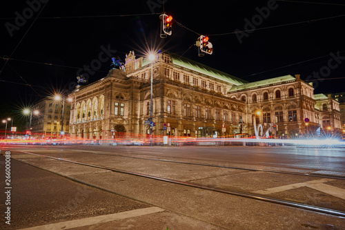 Vienna at night, Austria capital city
