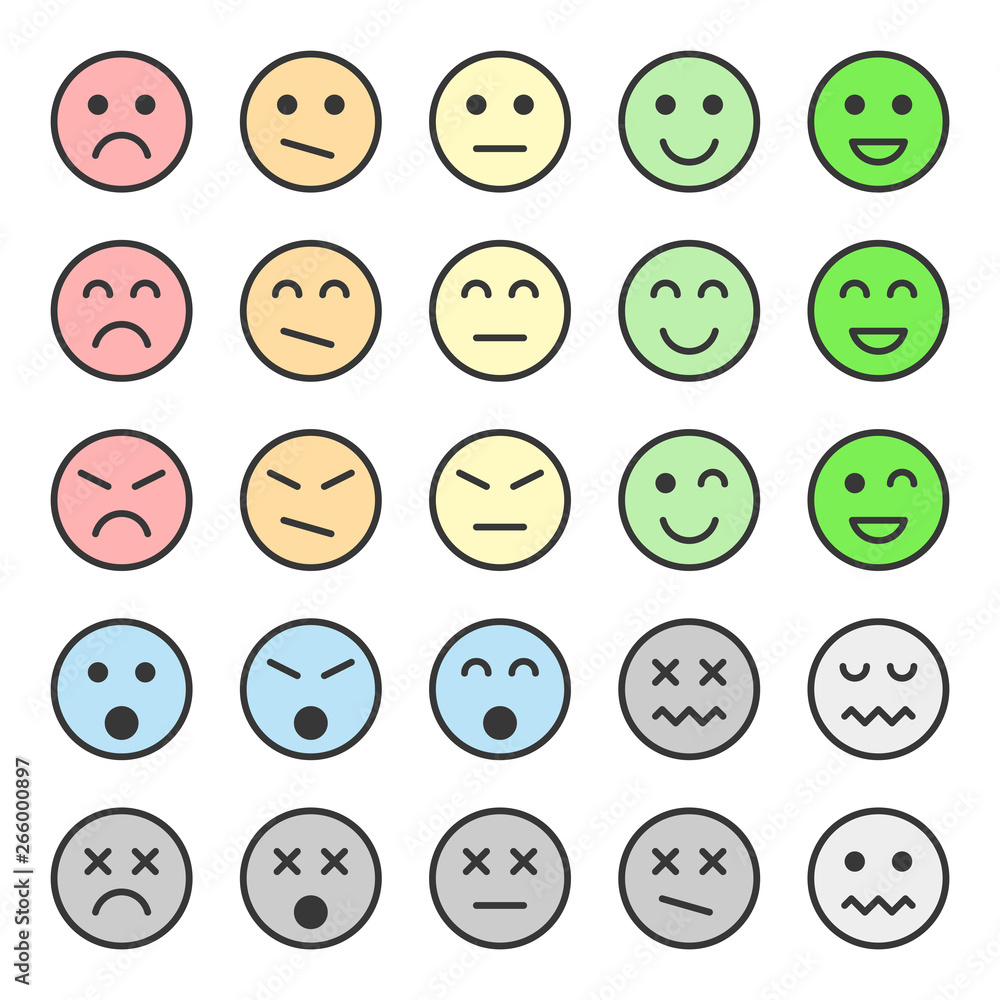Emotions pack 04 - pastel flat Emotions pack 04 - pastel flat