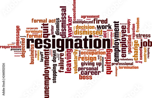 Resignation word cloud
