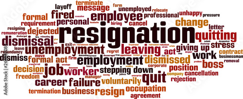 Resignation word cloud