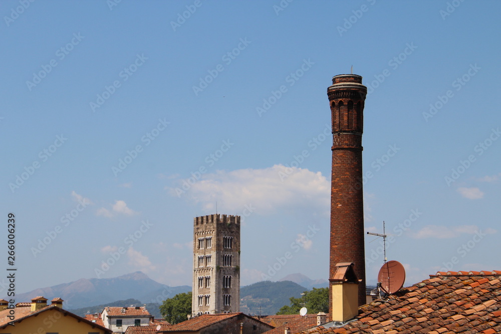 Ancient towers in the city of Lucca