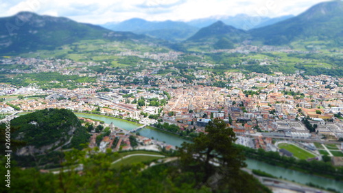 Tilt and shift photos of Trento, Italy