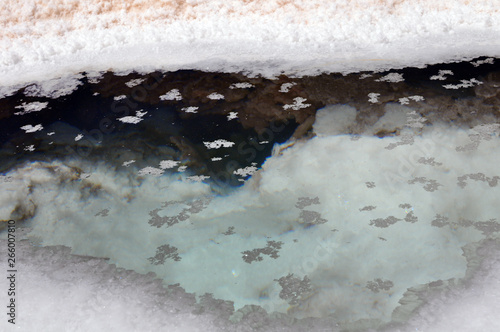 Salt pools at Salinas Grandes, a large salt flat in central-northern Argentina at an average altitude of 3300 metres photo