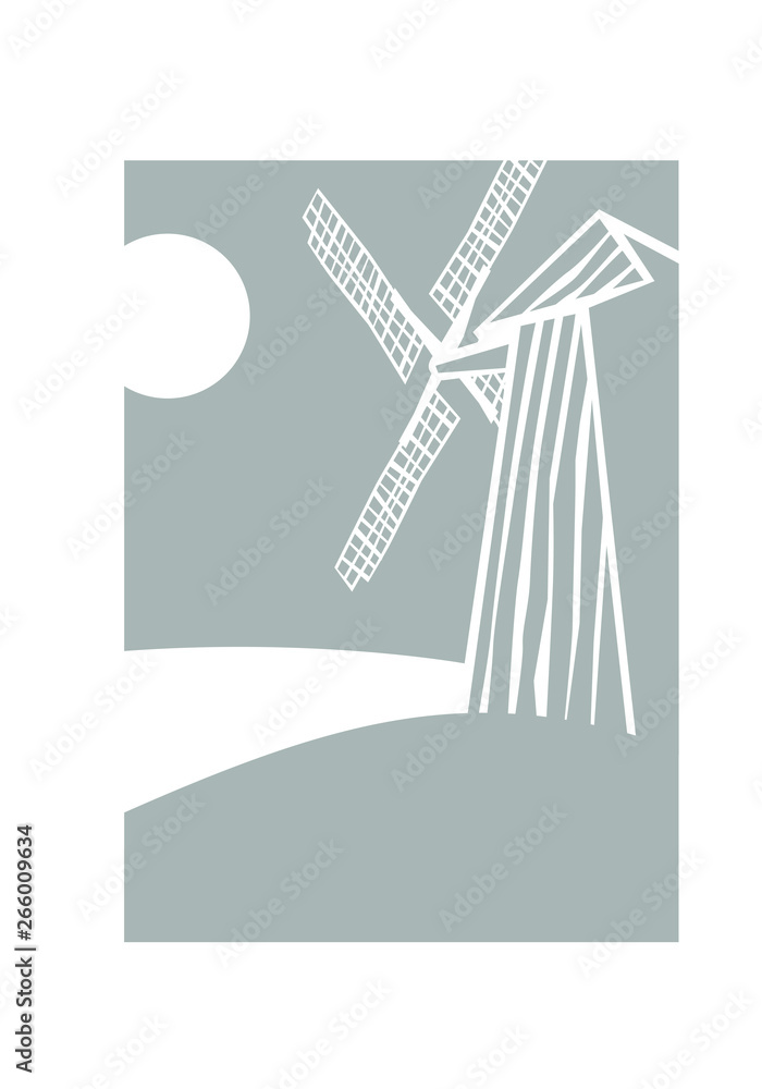 old windmill. vector drawing for illustrations old windmill. vector drawing for illustrations