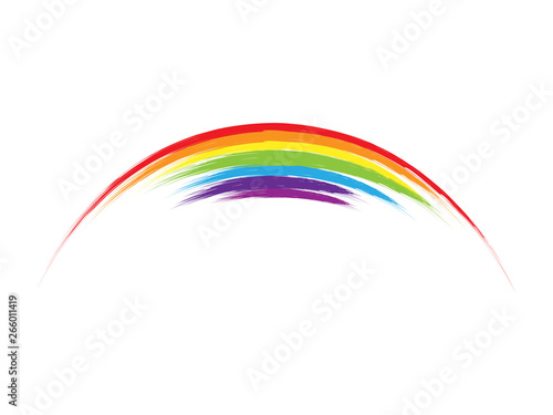 Grunge rainbow illustration made for your project.Grunge rainbow made with art brush.