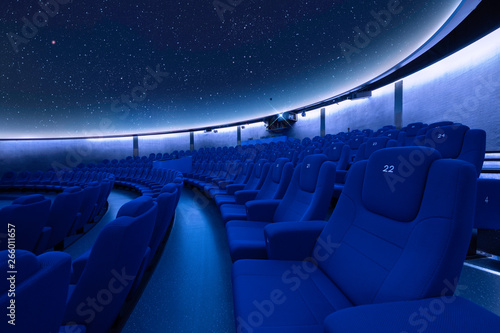 A breathtaking star projection at the planetarium with comfortable seats