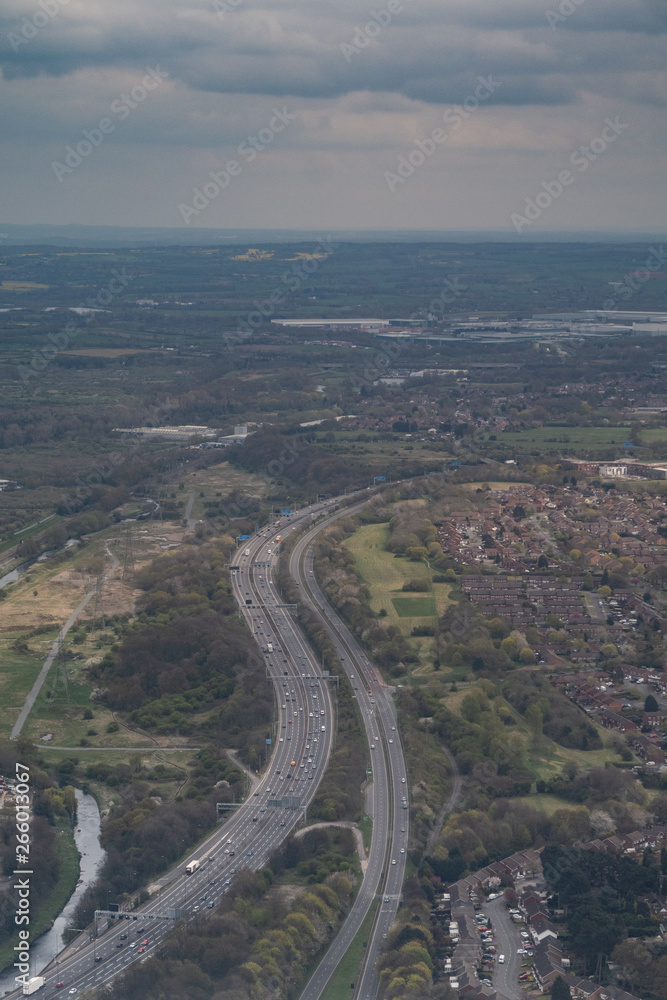 Birmingham suburbs seen from an airplane