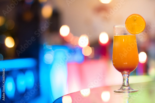 Background with Single alcoholic drink glass at the festive reception photo