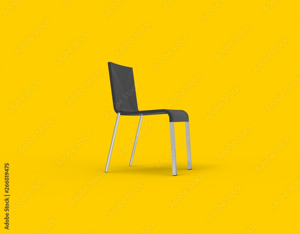 chair isolated on yellow 3D Rendering chair isolated on yellow 3D Rendering