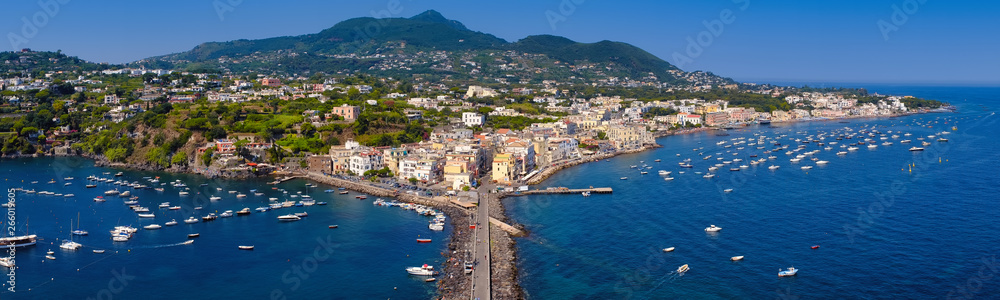Ischia town view from Aragonese castle. Italy