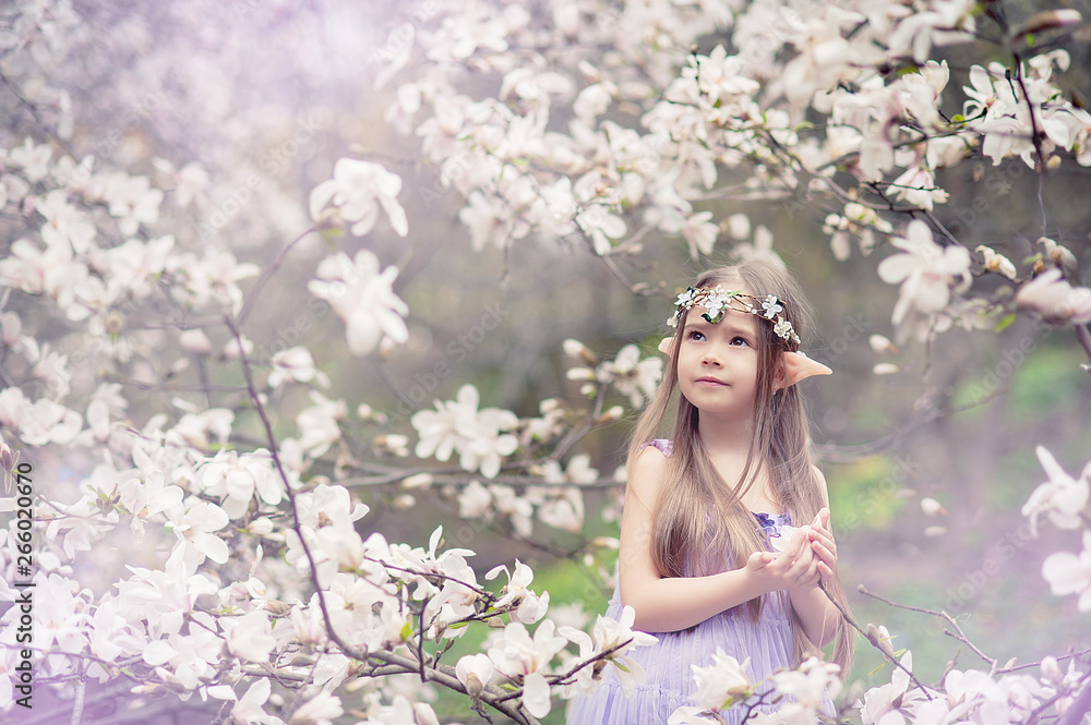 fairy tale girl. Portrait of mystic elf child. Cosplay character. fairy tale girl. Portrait of mystic elf child. Cosplay character.