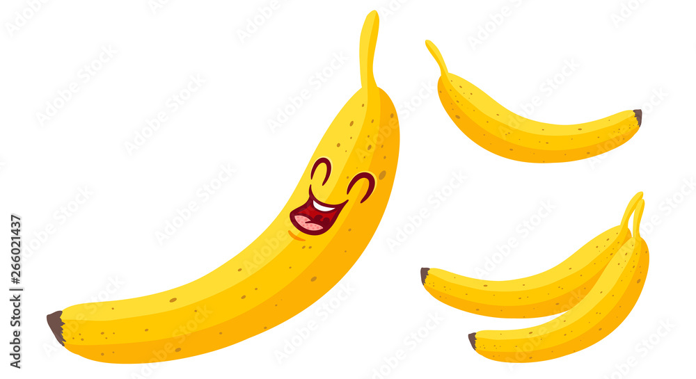 banana in kawaii style