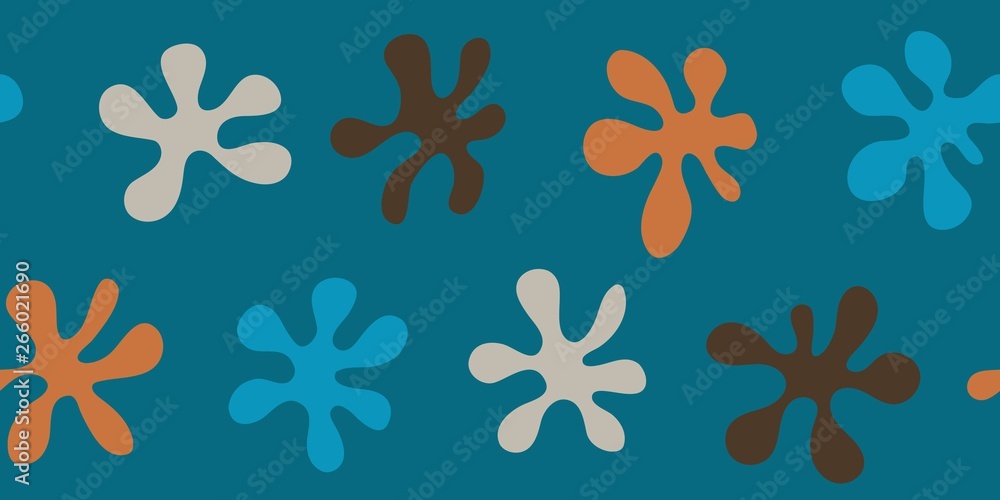Pattern for seamless background colorful blots blue, red, brown, orange, white