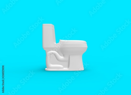 White toilet object 3D Rendering