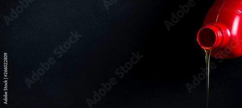 Engine oil on a dark background