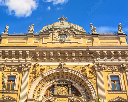 Fragment of building of  famous Sandunovsky baths in Moscow photo