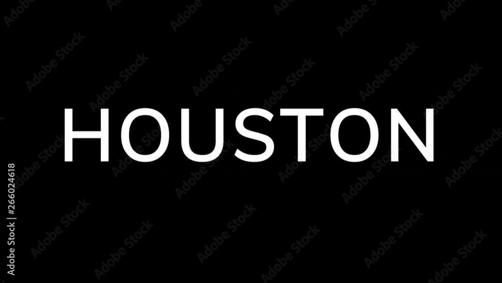From the Glitch effect arises Big city HOUSTON. Then the TV turns off. Alpha channel Premultiplied - Matted with color black From the Glitch effect arises Big city HOUSTON. Then the TV turns off. Alpha channel Premultiplied - Matted with color black