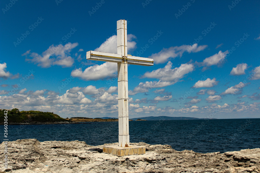 The cross symbol of Christianity from Bulgaria on the Black Sea