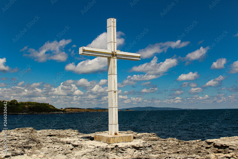 The cross symbol of Christianity from Bulgaria on the Black Sea The cross symbol of Christianity from Bulgaria on the Black Sea