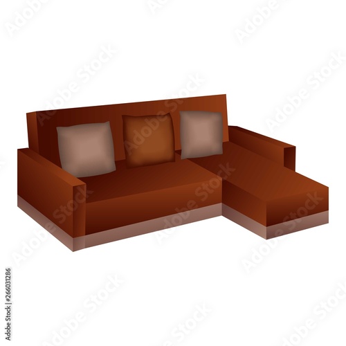 Rest corner sofa icon. Cartoon of rest corner sofa vector icon for web design isolated on white background