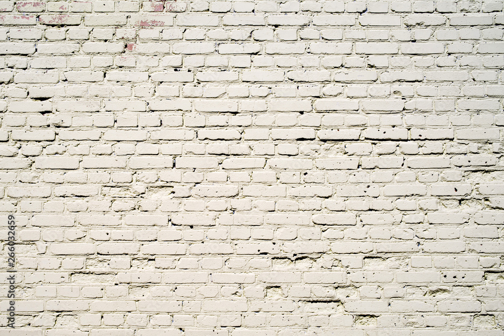 White brick wall, textural background for your design