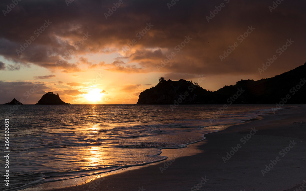 Sunrise at Hahei Beach in New Zealand 