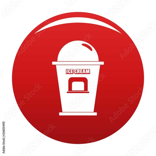 Ice creme trade point icon. Simple illustration of ice creme trade point vector icon for any design red