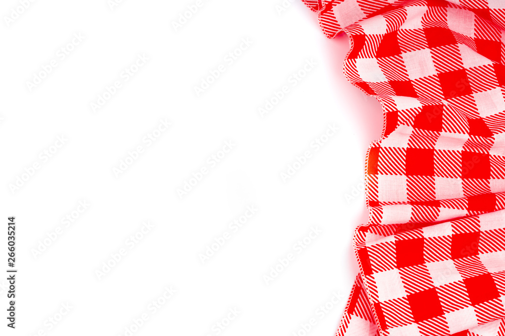 red table cloth on white background red table cloth on white background