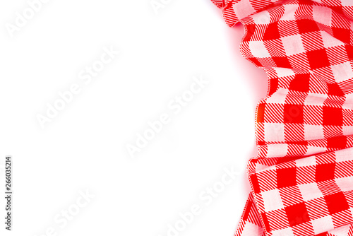 red table cloth on white background