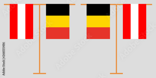 Austria and Belgium. The Austrian and  Belgian vertical flags. Official colors. Correct proportion. Vector