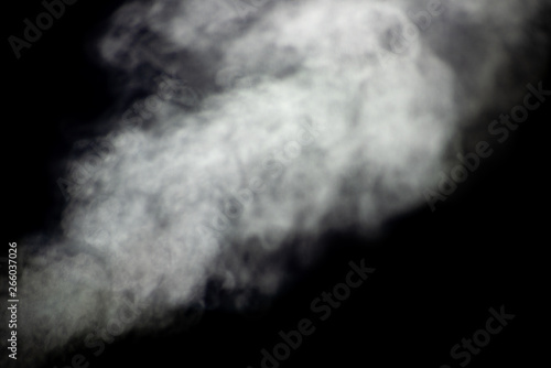 Gray steam isolated on black background