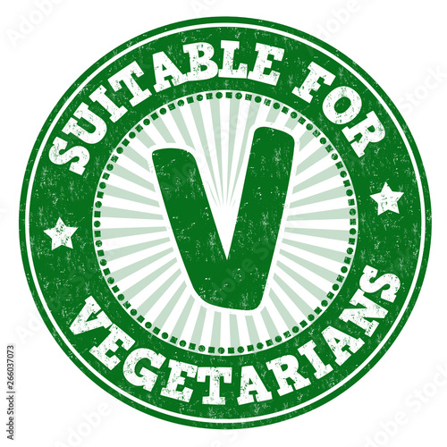 Suitable for vegetarians sign or stamp
