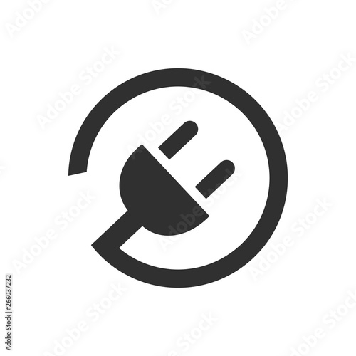Electric plug icon with cord – vector