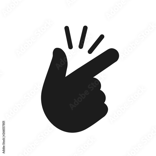 It’s simple - finger snap icon in flat style. Easy icon. Finger snapping click flick hand gesture - vector for stock