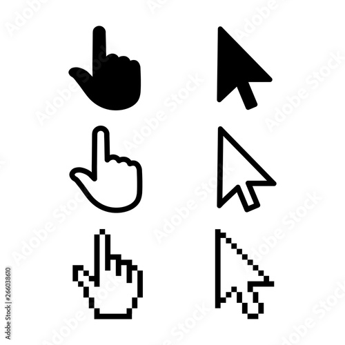 Set of flat modern cursor icons – for stock