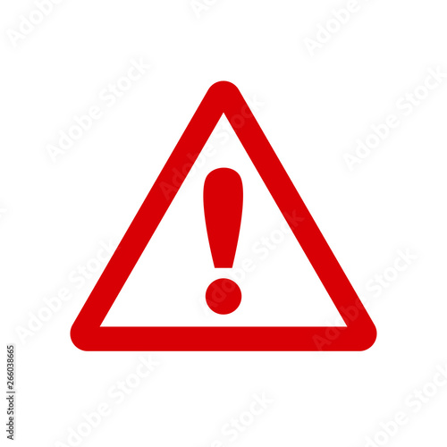 Warning, stop sign icon with exclamation marc - for stock