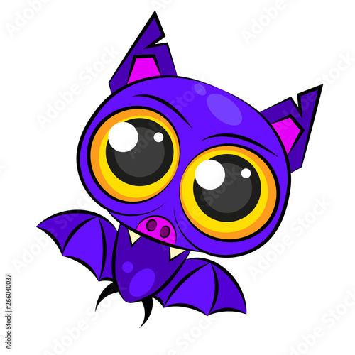 Cartoon Bat Illustration . Logo For Your Needs