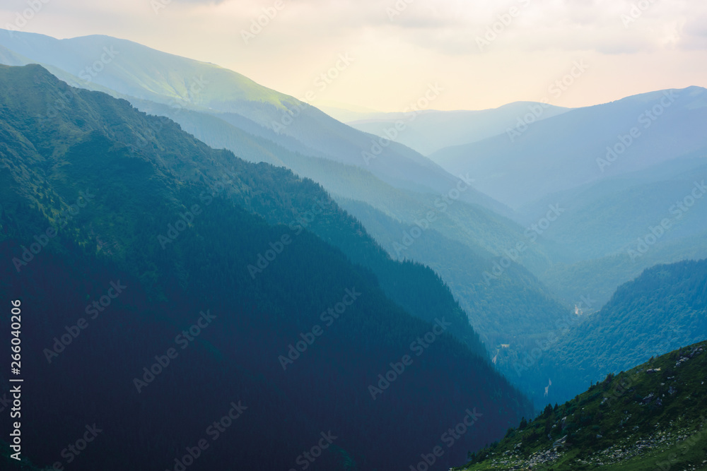 mountain ridge on a cloudy day. beautiful nature summer scenery in Fagaras mountains, Romania. concept of outdoor activity in any weather condition. lovely travel background