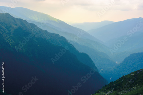 mountain ridge on a cloudy day. beautiful nature summer scenery in Fagaras mountains, Romania. concept of outdoor activity in any weather condition. lovely travel background