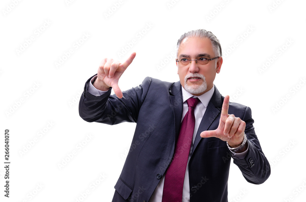Aged businessman employee isolated on white Aged businessman employee isolated on white