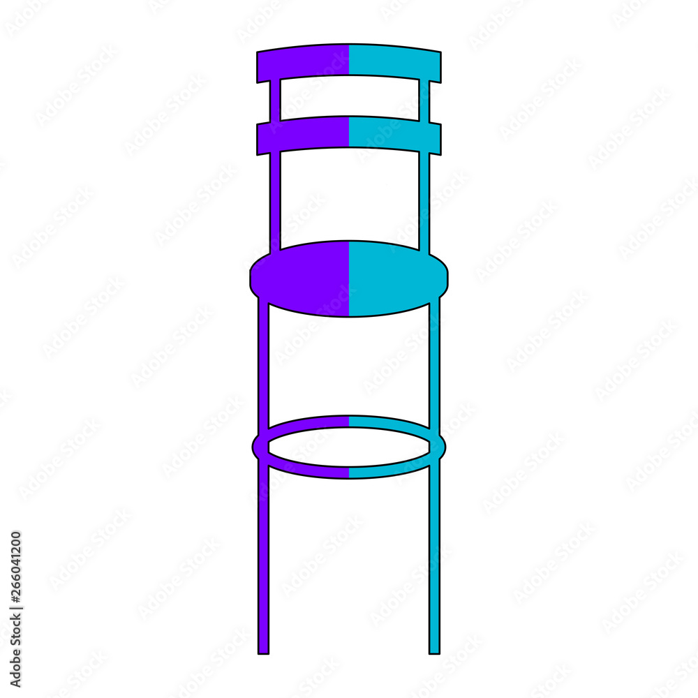 Isolated wooden bar and restaurant chair - Vector Isolated wooden bar and restaurant chair - Vector